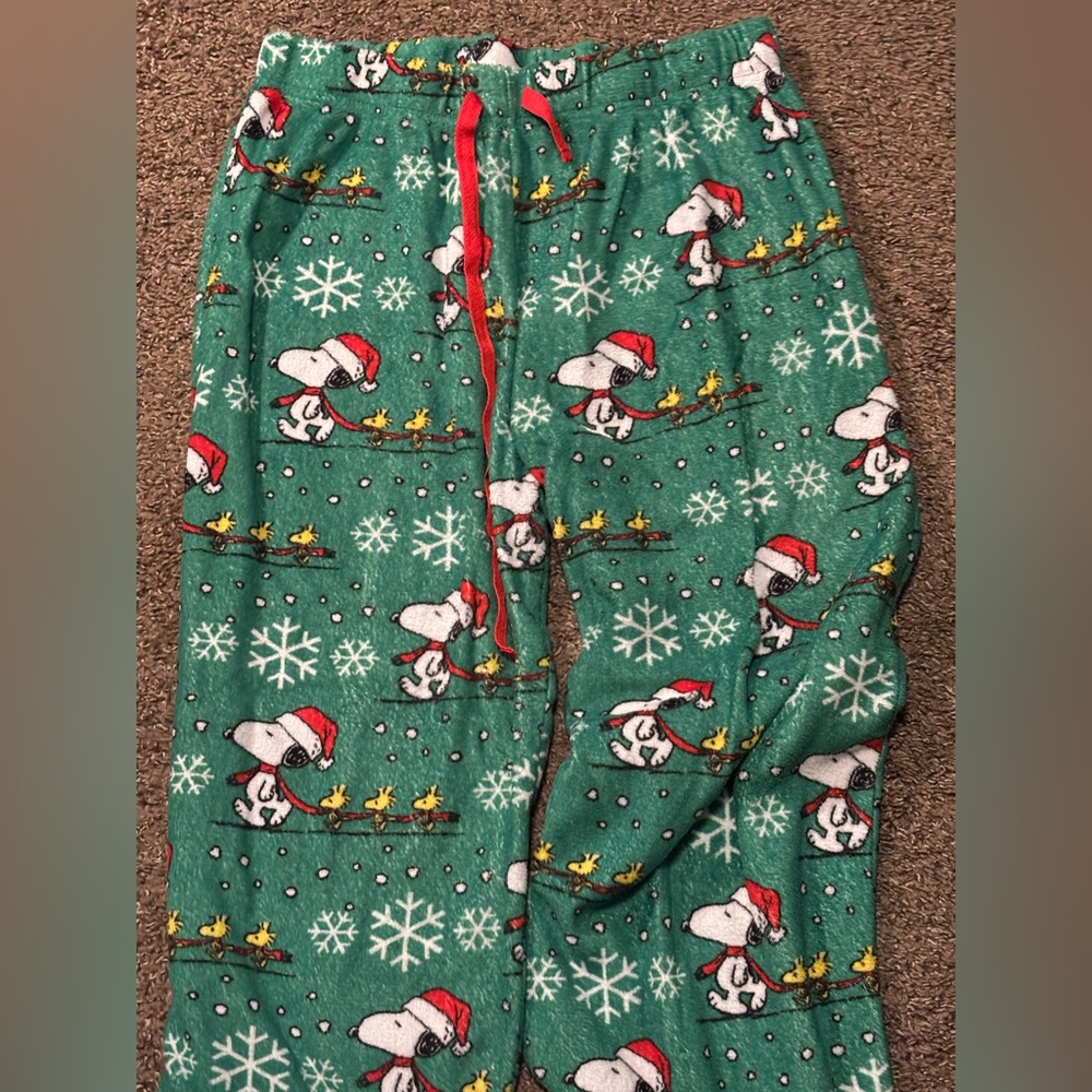 Peanuts Green and Red Snoopy Pajama Bottoms